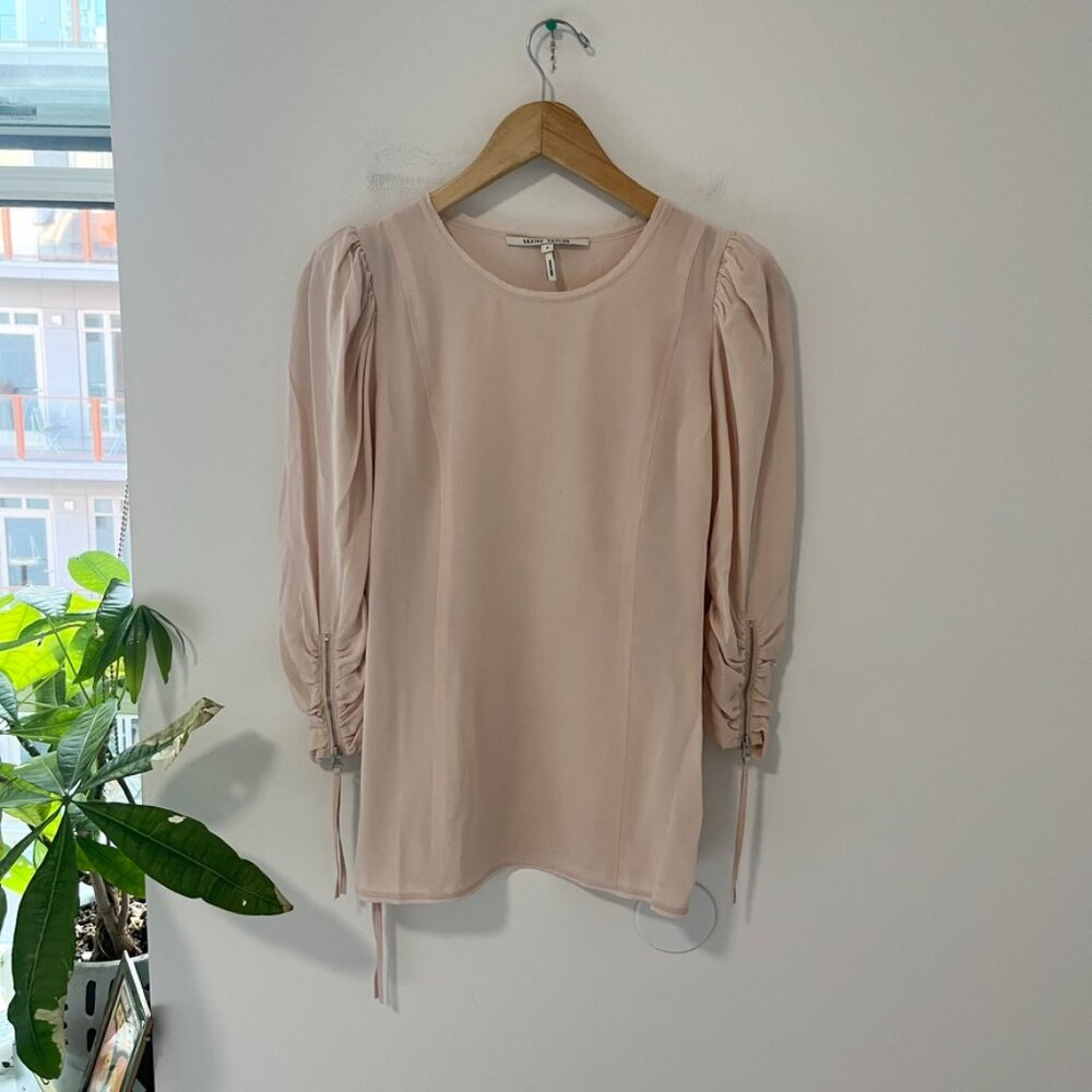 Skaist Taylor Light Pink Zipper Blouse Size Small